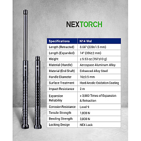 NexTOOL Teleskopický obušek NEX14" Walker