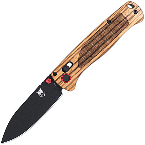 Cobratec Knives Zebrawood Bar Lock Folder Black Plain Blade