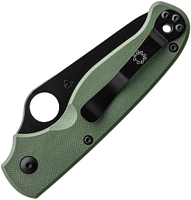 Spyderco ButtonUP Green G10 and Black Blade