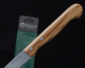 Maserin Steak knife Plain Blade Olive Handle