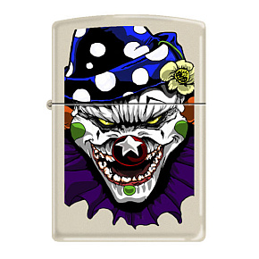 Zippo Evil Clown White Matte