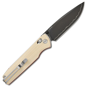 SRM Terrier Laminated Blade White/Red G10 Handle