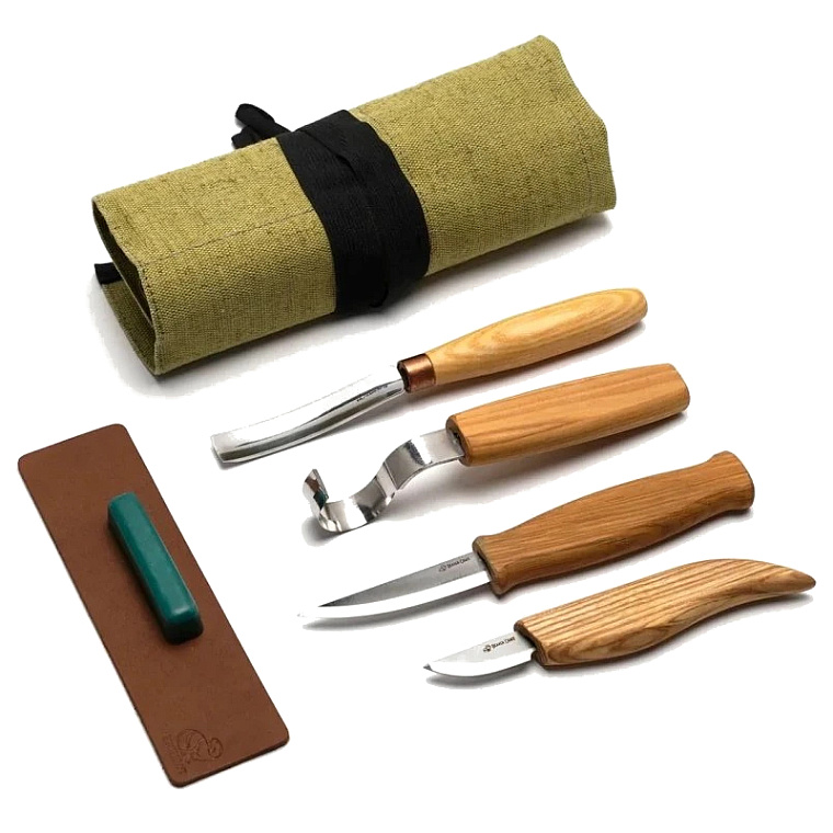 Beaver Craft Sada Řezbářských nožů v Rolovacím Pouzdru