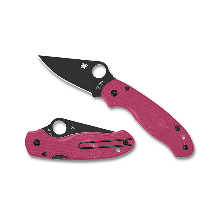 Spyderco Para 3 Pink Handle Black BD1N Blade