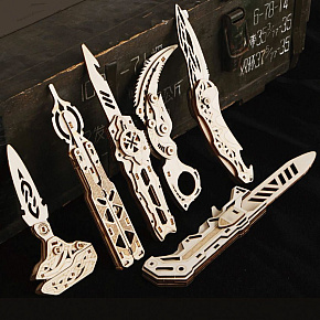 Caliber 3D Wood Puzzle - skládačka šesti nožů