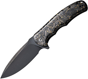 Civivi Praxis Shreded Carbon/Gold in Clear Resin Handle
