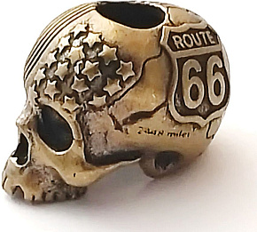 Coeburn Tool Route 66 Flag Skull Bead