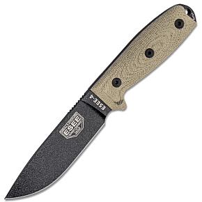 ESEE Model 4 Black Plain Blade Micarta Handle