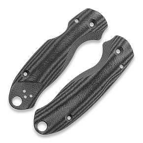 Flytanium Lotus Black Linen Micarta Scales for Spyderco Paramilitary 3