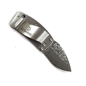G. Sakai Ukimon Money Clip Damascus Blue Wave