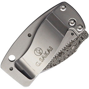 G. Sakai Ukimon Money Clip Damascus Dog Paws