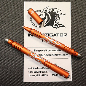 Rick Hinderer Investigator Pen Flames Aluminium Matte Orange