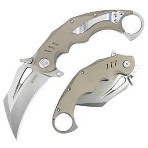 Kubey Wrath Folding Carambit TAN