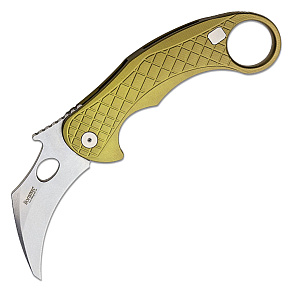 LionSTEEL LE1 A GS Karambit Green Handle Stonewash Blade