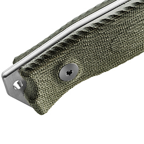 LionSTEEL M5 Green Canvas Micarta Sleipner Satin Blade