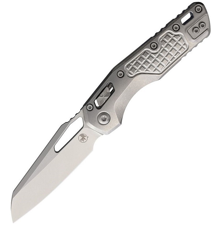 Microtech MSI Marfione Selection Clear Frag Template Titanium Handle Blue Backspacer