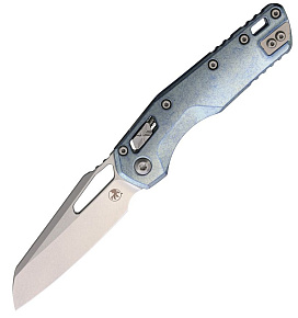 Microtech MSI Marfione Selection Ice Blue Titanium Handle Vapor Blast Blade
