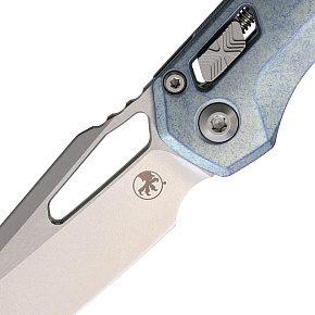 Microtech MSI Marfione Selection Ice Blue Titanium Handle Vapor Blast Blade