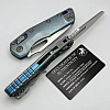 Microtech MSI Marfione Selection Ice Blue Titanium Handle Vapor Blast Blade