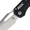 Microtech MSI S/E Tri-Grip Black Handle Red Backspacer Stonewash Blade