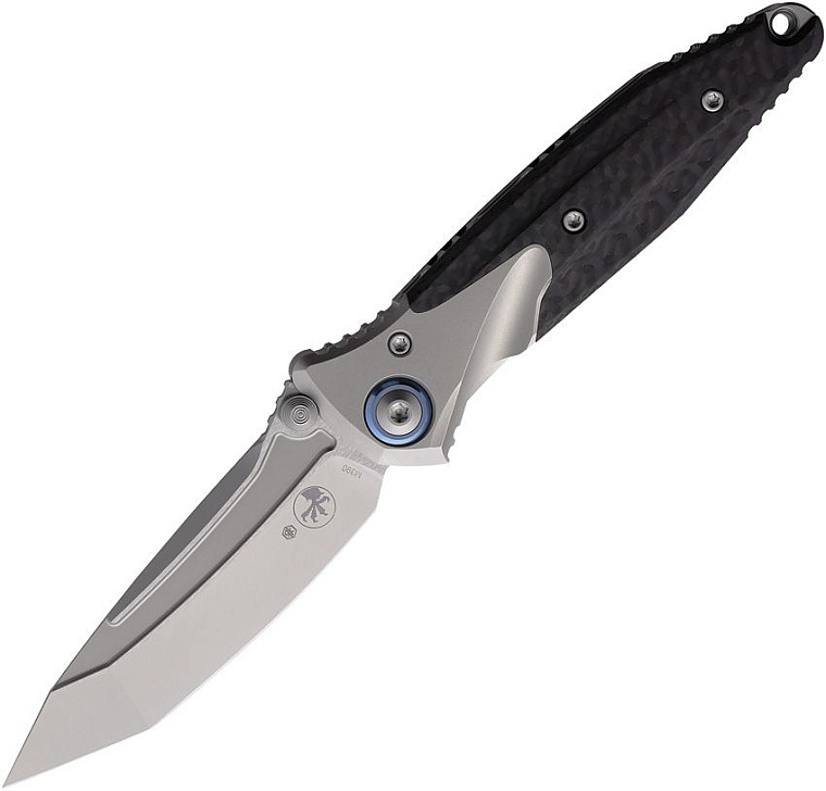 Microtech Socom Bravo Mini T/E Plain Tanto Blade Carbon Scales