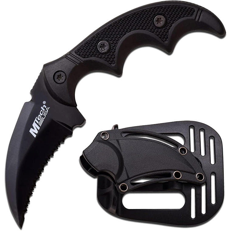 MTech Paddle Holster Self Defence Knife Serrated