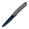 Maserin Blue Damascus/ Titanium Recurved Tanto folder