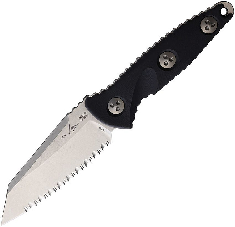 Microtech Socom Alpha Mini Warcom Stonewash Serrated