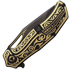 Khai Gold Nocturne 24K Gold Titanium Handle CPM-3V DLC Blade