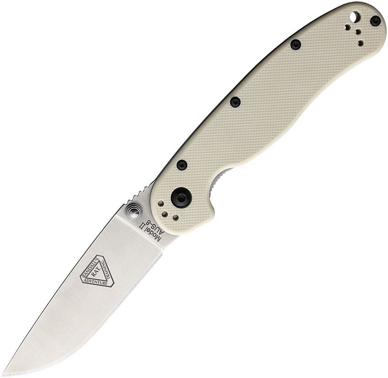 Ontario RAT-2 Satin Blade White Handle