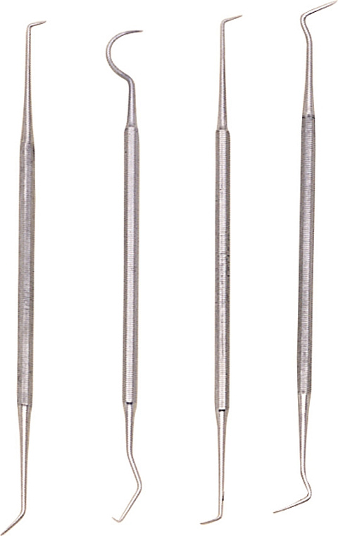 SZCO Dental Tools 4 pcs. Set - ocelové zubařské nářadí