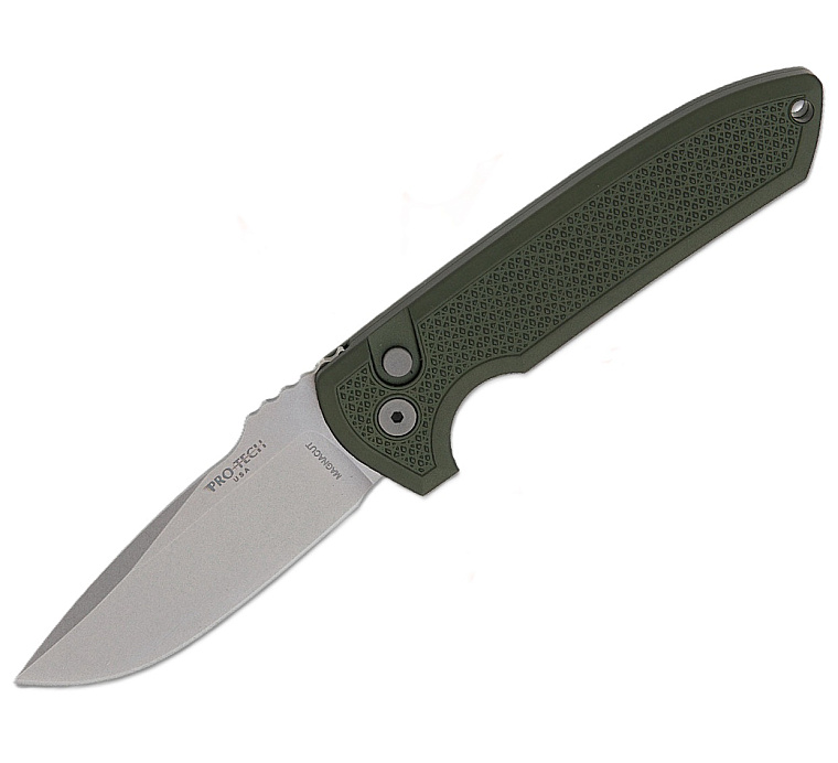Pro-Tech Rockeye Green Carbide Handle MagnaCut Stonewash Blade