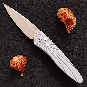 Pro-Tech Newport Auto Special Grey Handle Stonewash Blade