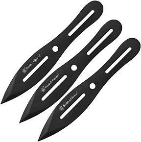 Smith & Wesson Bullseye 8" Throwing Knife Blacked 3 Piece Set