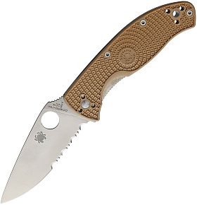 Spyderco Tenacious FRN Tan Partially Serrated