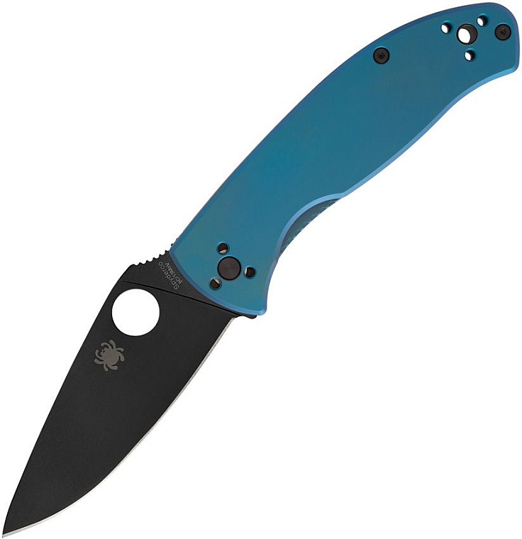 Spyderco Tenacious Reeve Integral Lock Titanium Blue and Black Blade