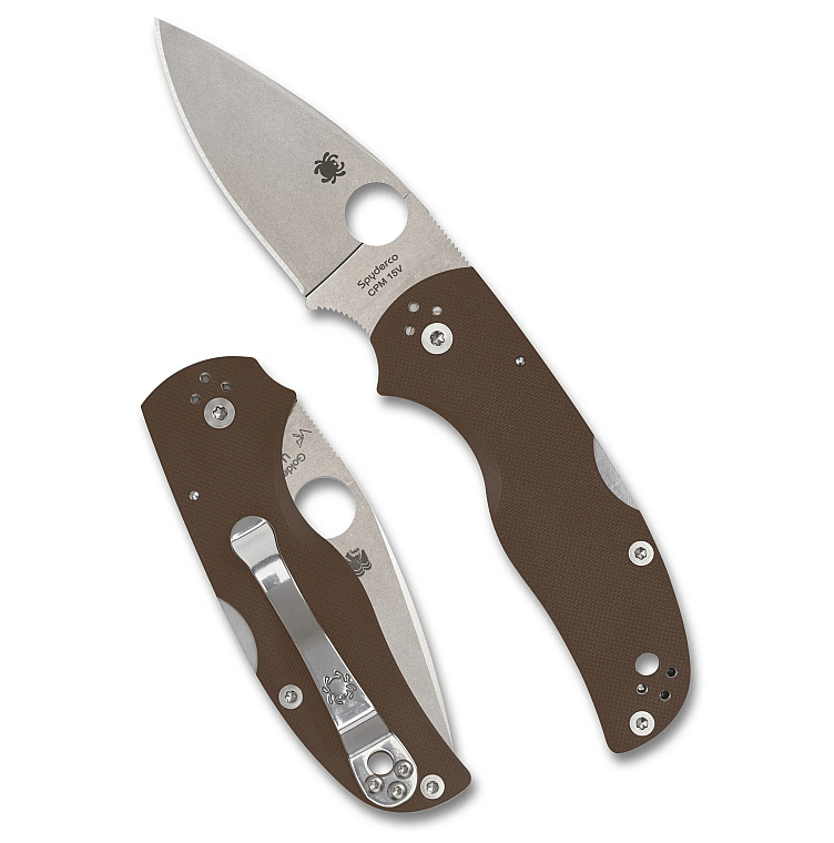 Spyderco Native 5 Brown Plain S15V Blade Sprint Run