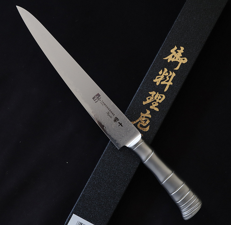 Maserin Sujihiki 240 mm Damasteel Tamahagane Blade