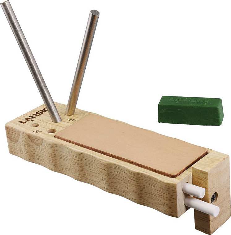 Lansky Turnbox Crock Stick with Leather Strop Diamond Sticks