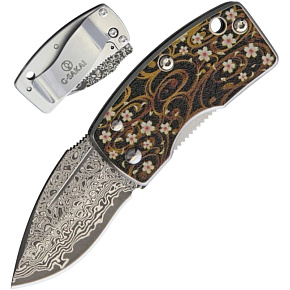 G. Sakai Ukimon Money Clip Damascus Floral Textile