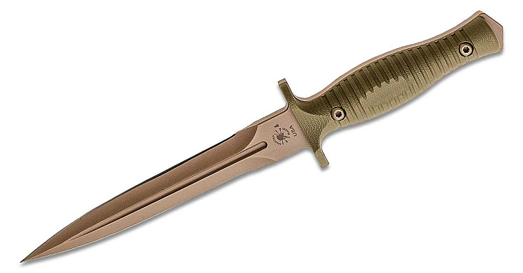 Spartan Blades V-14 Dagger FDE Blade Green Handle Tan Kydex Sheath