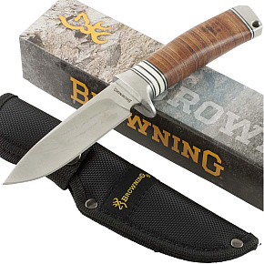Browning Knife BRK Stacked Leather Handle