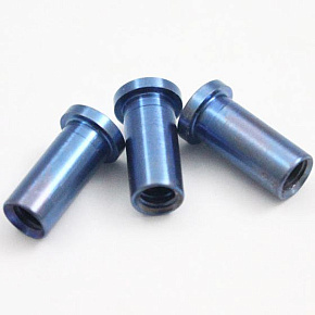 Rick Hinderer 4.0 XM-24 Handle Nut Ti Set of 3 Blue