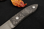 Maserin Small Damascus Fixed Blade Black Carbon Knife