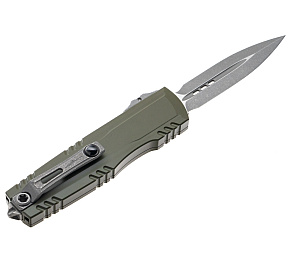 Microtech Luminary ZBP D/E Signature Series Moss Green and Tritium Button