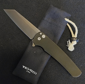Pro-Tech Malibu Green Textured Aluminium DLC MagnaCut Reverse Tanto