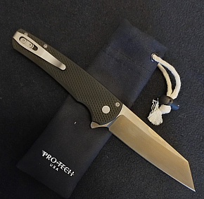 Pro-Tech Malibu Green Textured Aluminium DLC MagnaCut Reverse Tanto