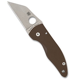 Spyderco Microjimbo Brown Plain S15V Blade Sprint Run