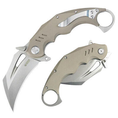 Kubey Wrath Folding Carambit TAN - 1