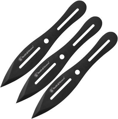 Smith & Wesson Bullseye 8" Throwing Knife Blacked 3 Piece Set - 1